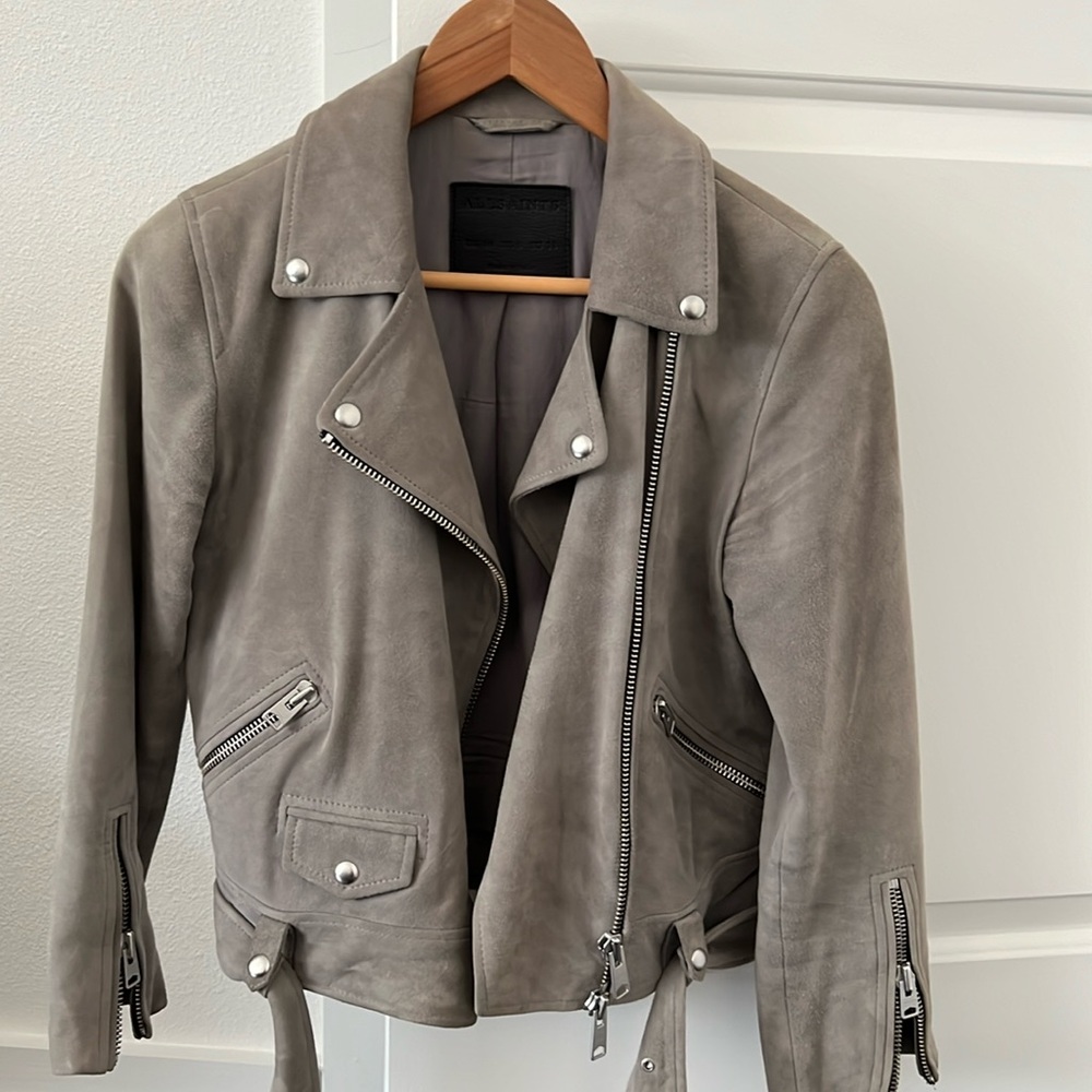 All Saints Balfern Suede Leather Jacket